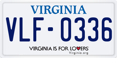 VA license plate VLF0336