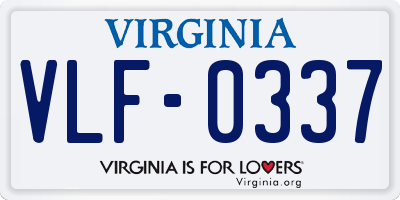 VA license plate VLF0337