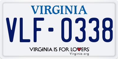 VA license plate VLF0338