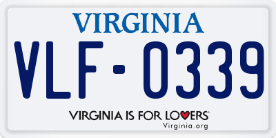 VA license plate VLF0339
