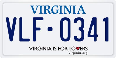 VA license plate VLF0341