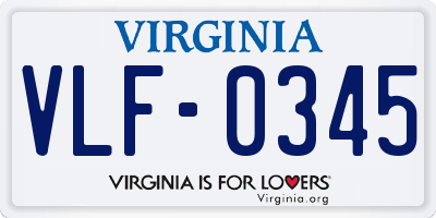 VA license plate VLF0345