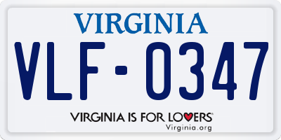 VA license plate VLF0347
