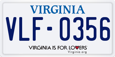 VA license plate VLF0356