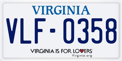 VA license plate VLF0358