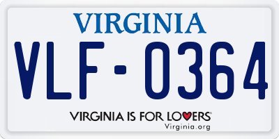 VA license plate VLF0364