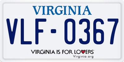 VA license plate VLF0367