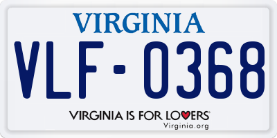 VA license plate VLF0368