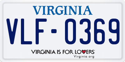 VA license plate VLF0369