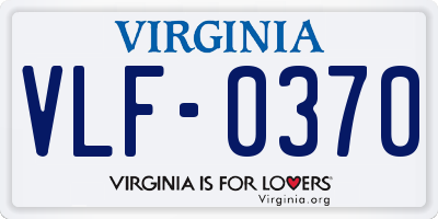 VA license plate VLF0370