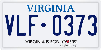 VA license plate VLF0373
