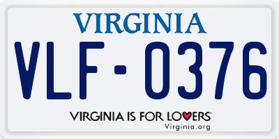 VA license plate VLF0376