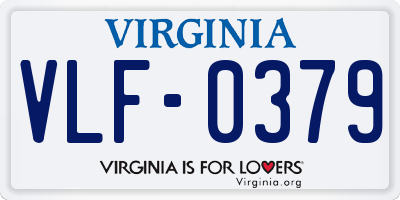 VA license plate VLF0379