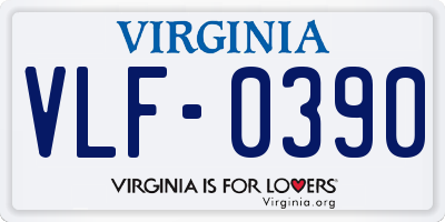 VA license plate VLF0390