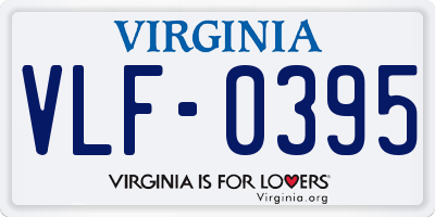 VA license plate VLF0395
