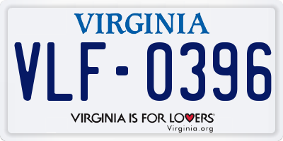 VA license plate VLF0396