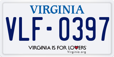 VA license plate VLF0397