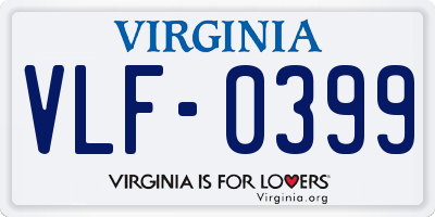 VA license plate VLF0399
