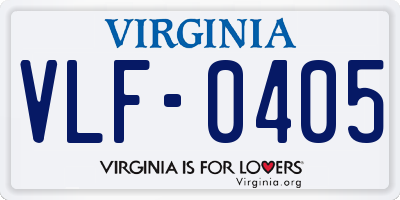 VA license plate VLF0405