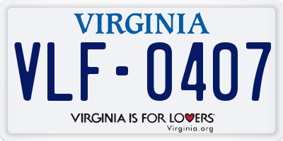 VA license plate VLF0407