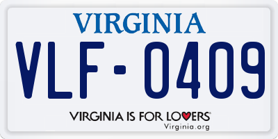 VA license plate VLF0409