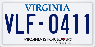 VA license plate VLF0411