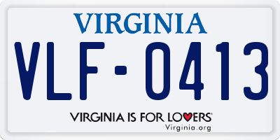 VA license plate VLF0413