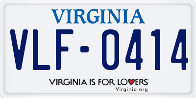 VA license plate VLF0414