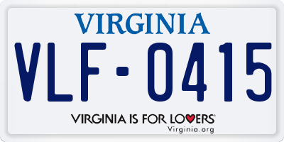 VA license plate VLF0415