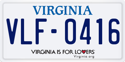 VA license plate VLF0416