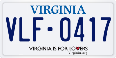VA license plate VLF0417
