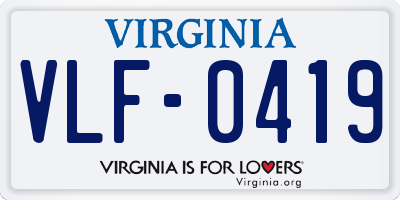 VA license plate VLF0419