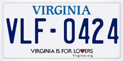VA license plate VLF0424