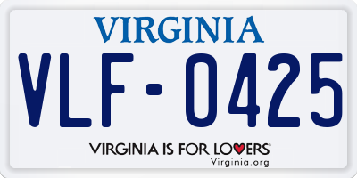 VA license plate VLF0425