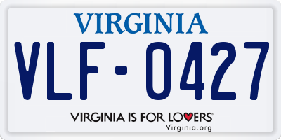 VA license plate VLF0427