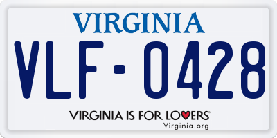 VA license plate VLF0428