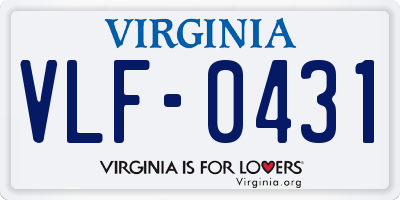 VA license plate VLF0431