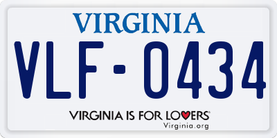 VA license plate VLF0434