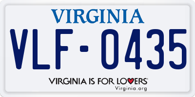 VA license plate VLF0435