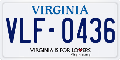 VA license plate VLF0436