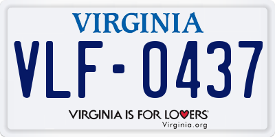VA license plate VLF0437