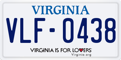 VA license plate VLF0438