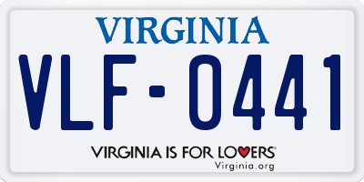 VA license plate VLF0441