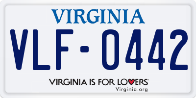 VA license plate VLF0442