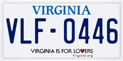 VA license plate VLF0446