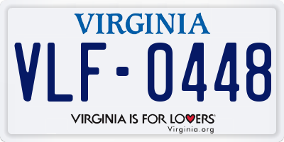 VA license plate VLF0448