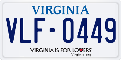 VA license plate VLF0449