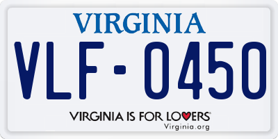 VA license plate VLF0450