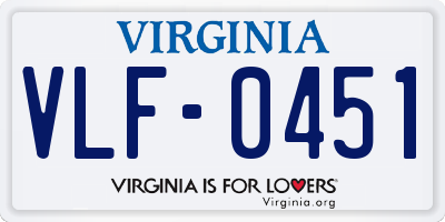 VA license plate VLF0451