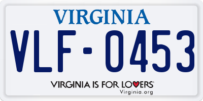 VA license plate VLF0453